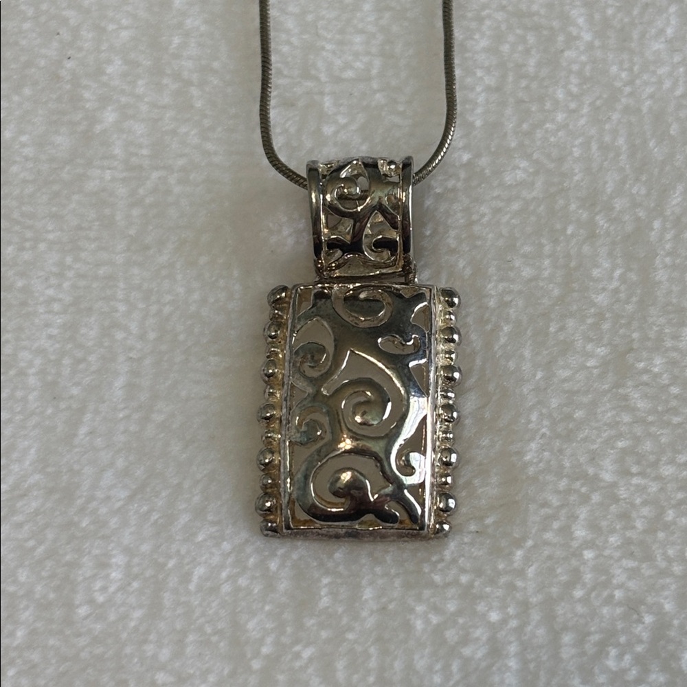 Sterling Silver Pendant Necklace - Jewelry Italy Italian 925 Rectangle Vintage?